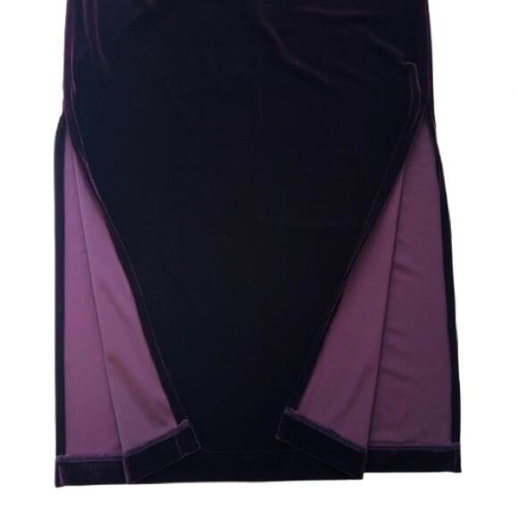 Tadashi Vintage Maxi Skirt Plum Velvet Side Slits Dressy Formal USA Medium NEW - Picture 9 of 12